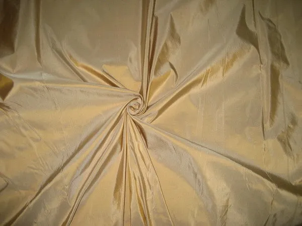 100% Pure SILK TAFFETA FABRIC Antique Gold Ivory Shot colour 54&quot; wide TAF#98[2]