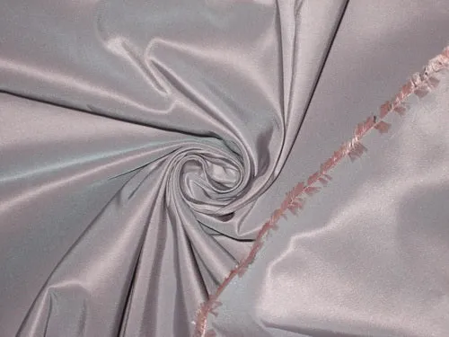 100% Pure SILK TAFFETA FABRIC Baby Pink x Blue colour 2.61 yards continuous piece 60" wide TAFCUT31