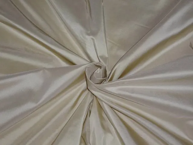 100% PURE SILK TAFFETA FABRIC CREAM WITH GOLD SHOT color 54" wide TAF55[1]