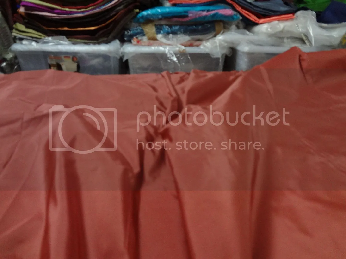 100% Pure SILK TAFFETA FABRIC Dark Salmon colour wide TAF#198[10]