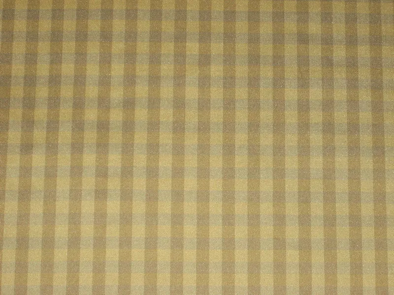 100% Silk Taffeta Fabric Brownish Grey,Brown &amp; Gold plaids Taf#C2[1] 54&quot; wide