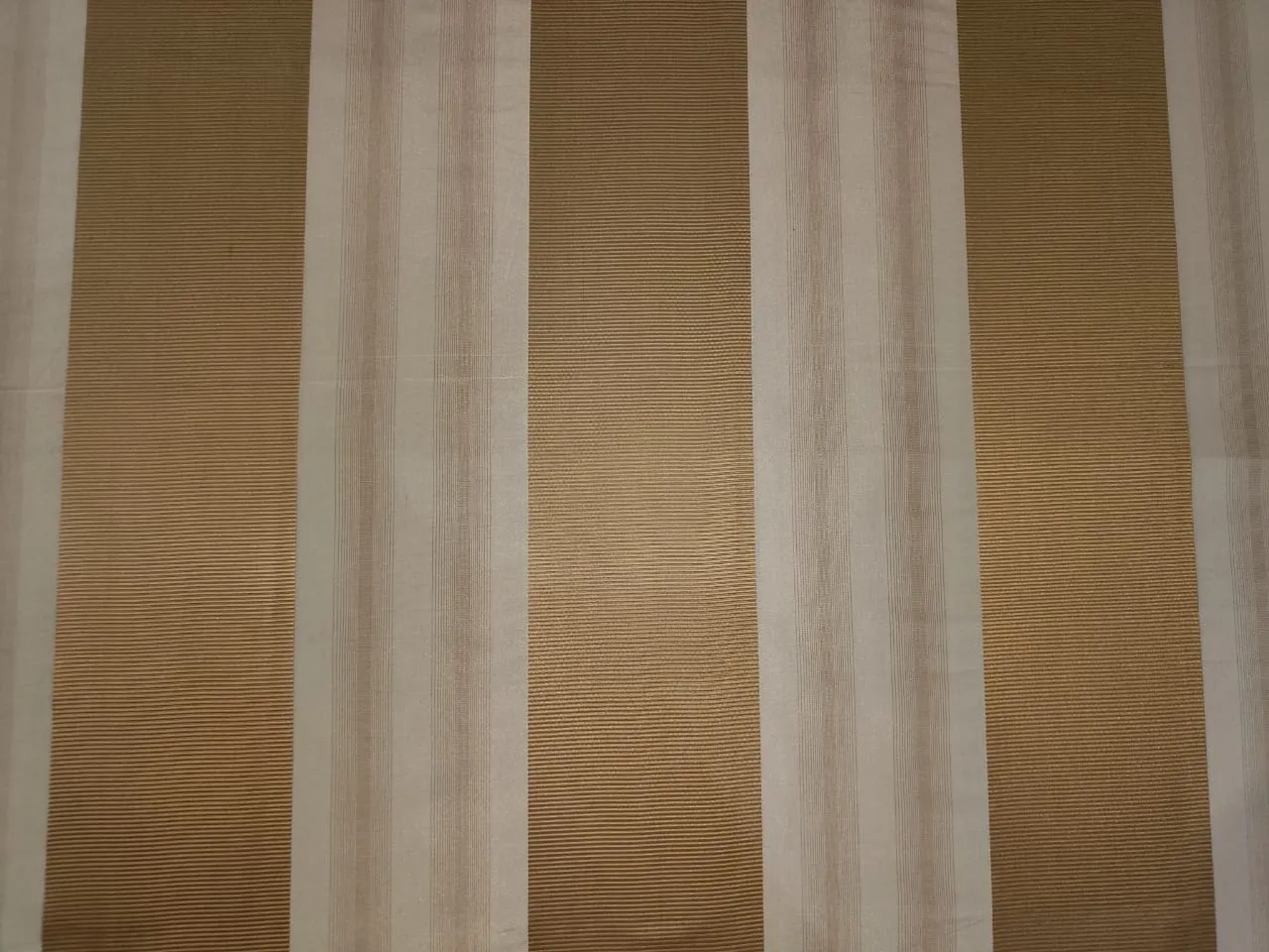 100% silk taffeta satin stripe CREAM AND CARAMEL TAFS72[2]