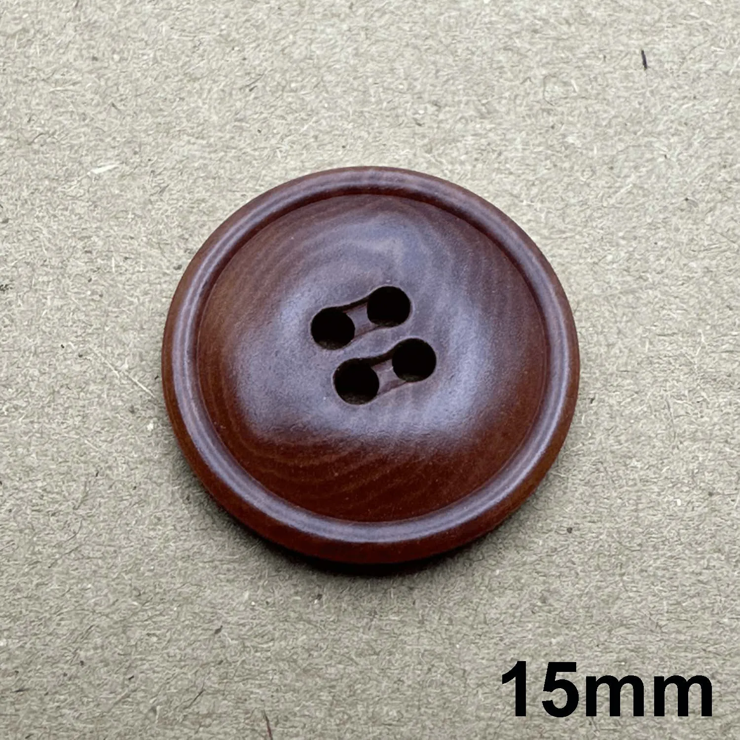 4 Hole Corozo Wood Grain Finish Button