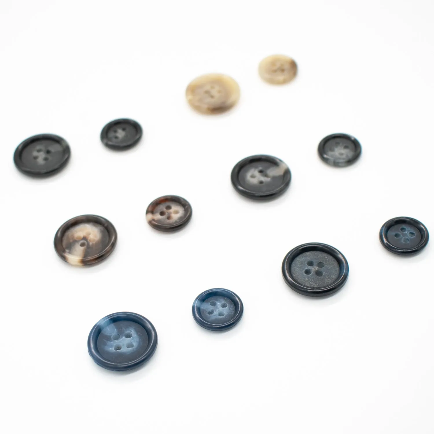 4 Hole Resin Horn Matte Centre Button