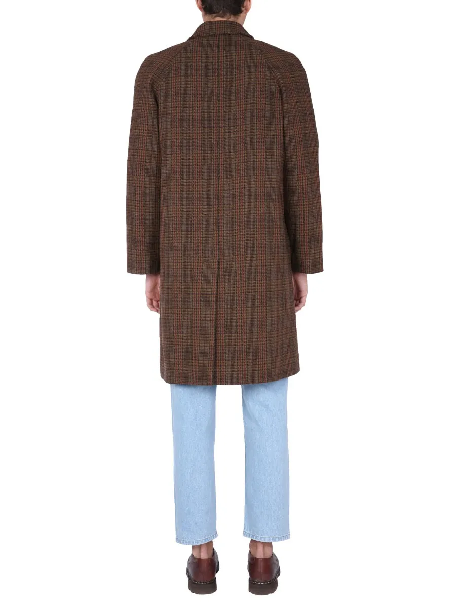 A.P.C. Checked Single-Breasted Mid-Length Coat