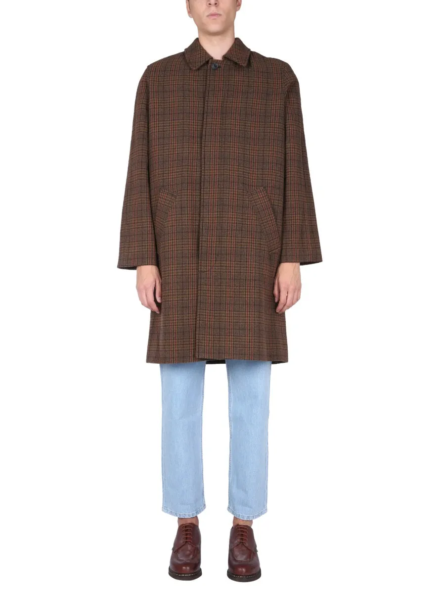 A.P.C. Checked Single-Breasted Mid-Length Coat