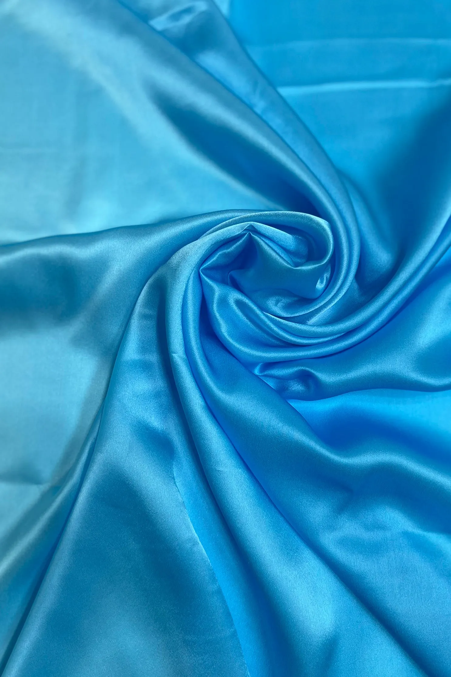 Aquarius/Cyan Blue Satin Crepe