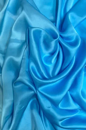 Aquarius/Cyan Blue Satin Crepe