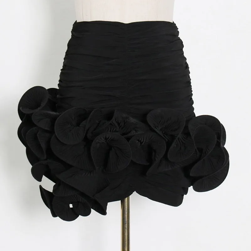 Asymmetrical Ruched Mini Skirt