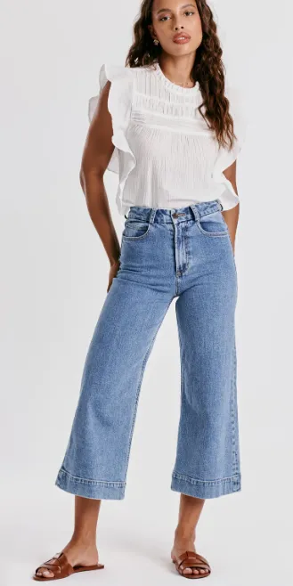 Audrey High Rise Wide Crop Jean