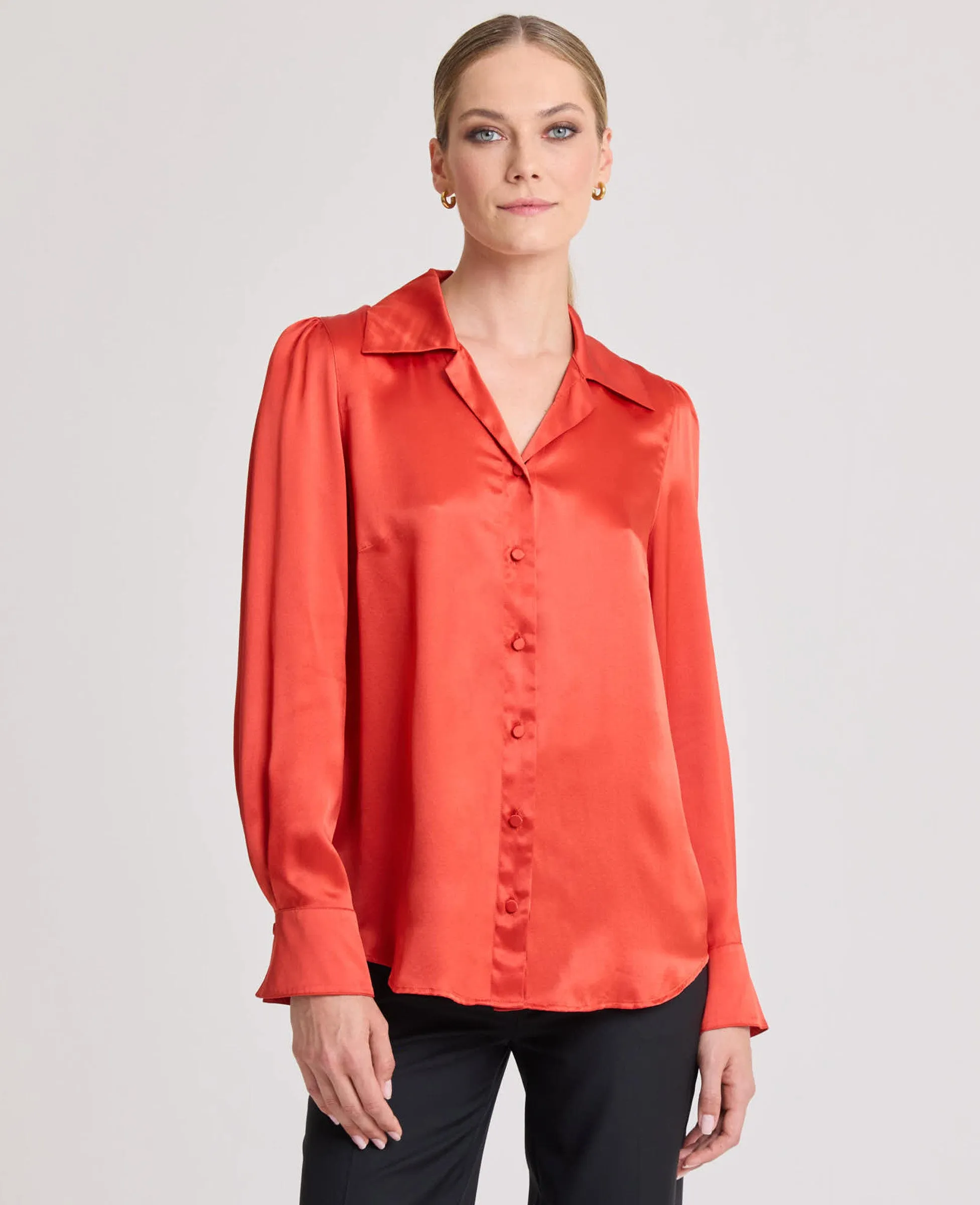 Beatrice Liberty Silk Satin Collar Shirt