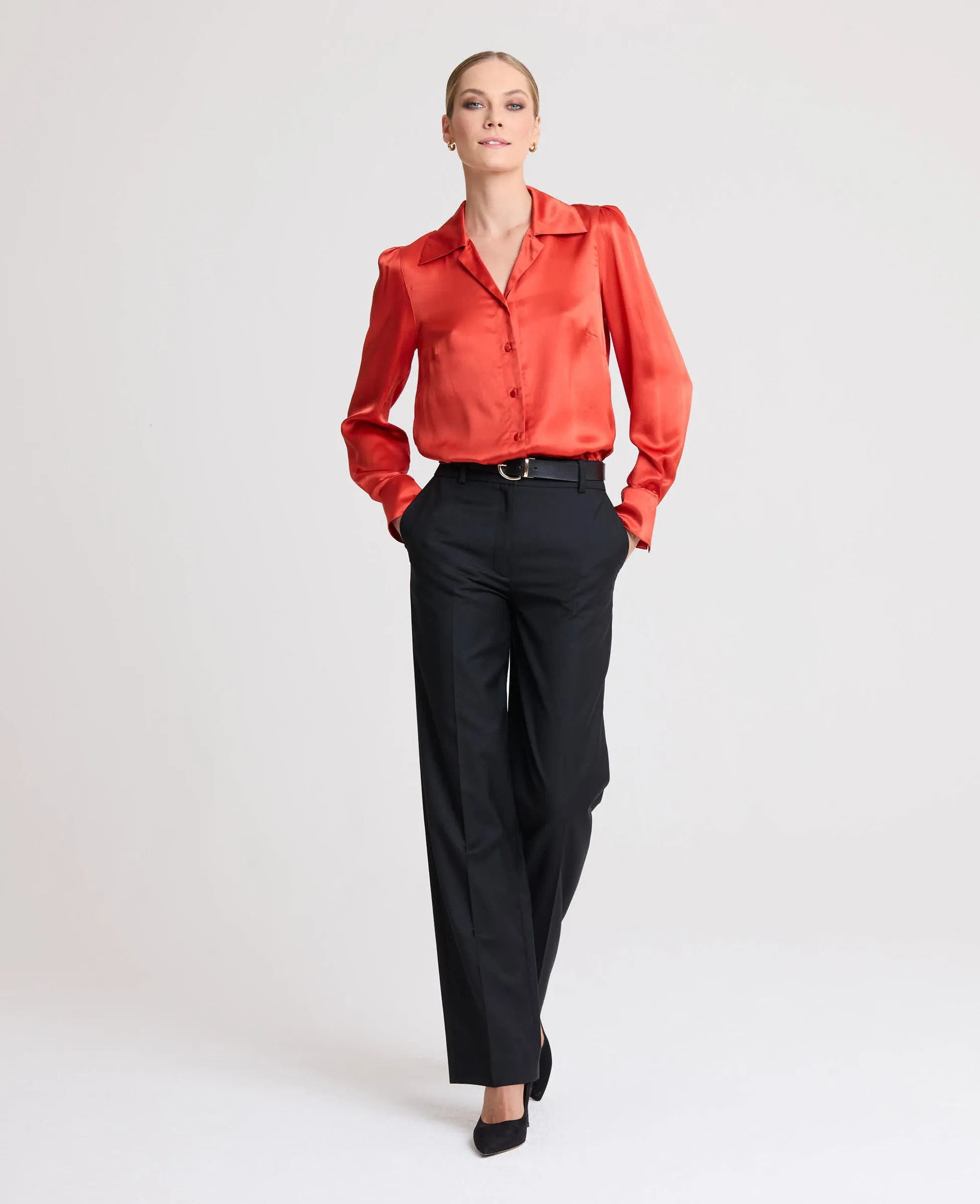 Beatrice Liberty Silk Satin Collar Shirt