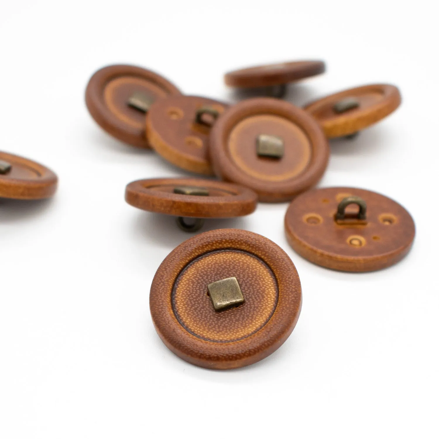 Brass Metal Central Leather Shank Button