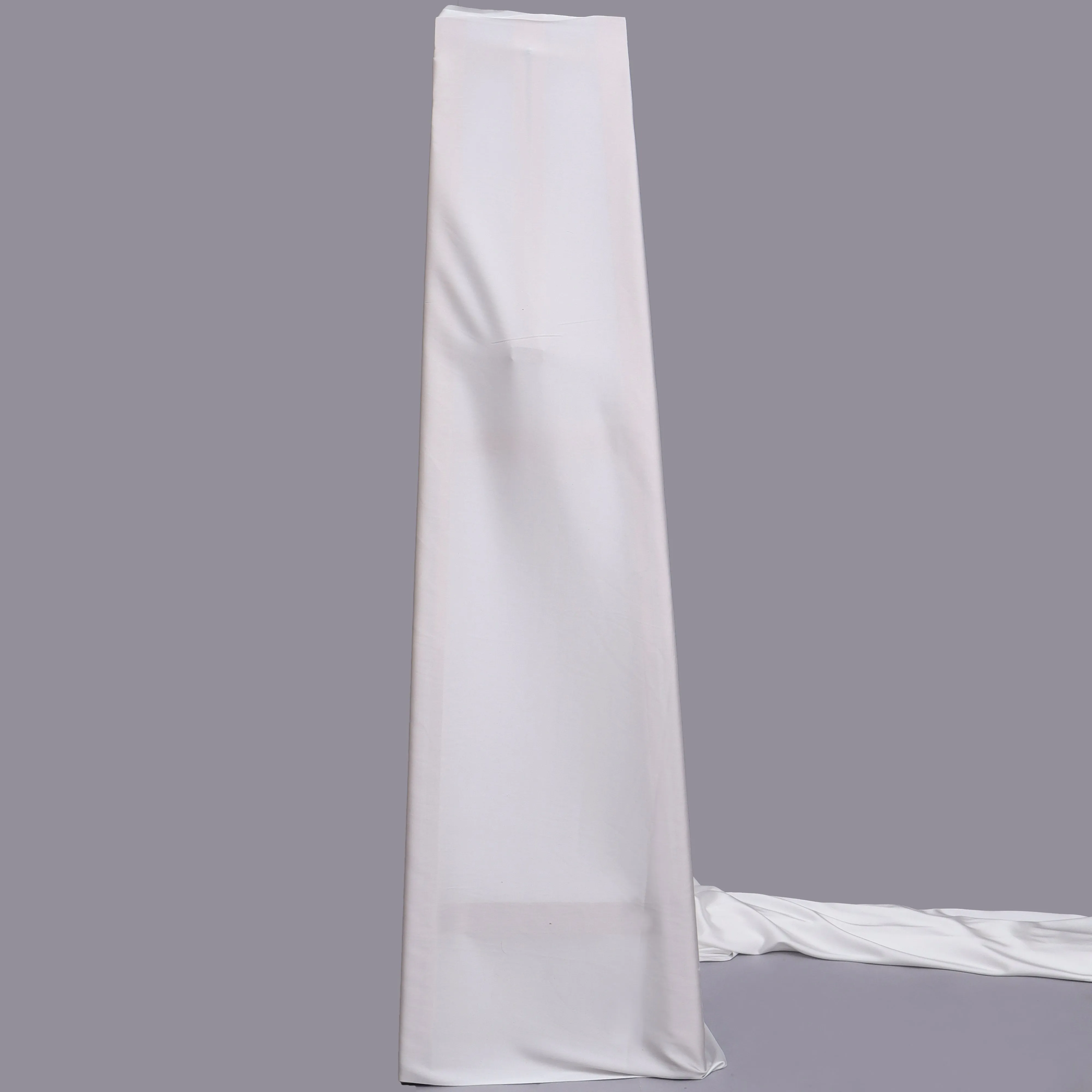 Bright White Color Armani Satin Fabric