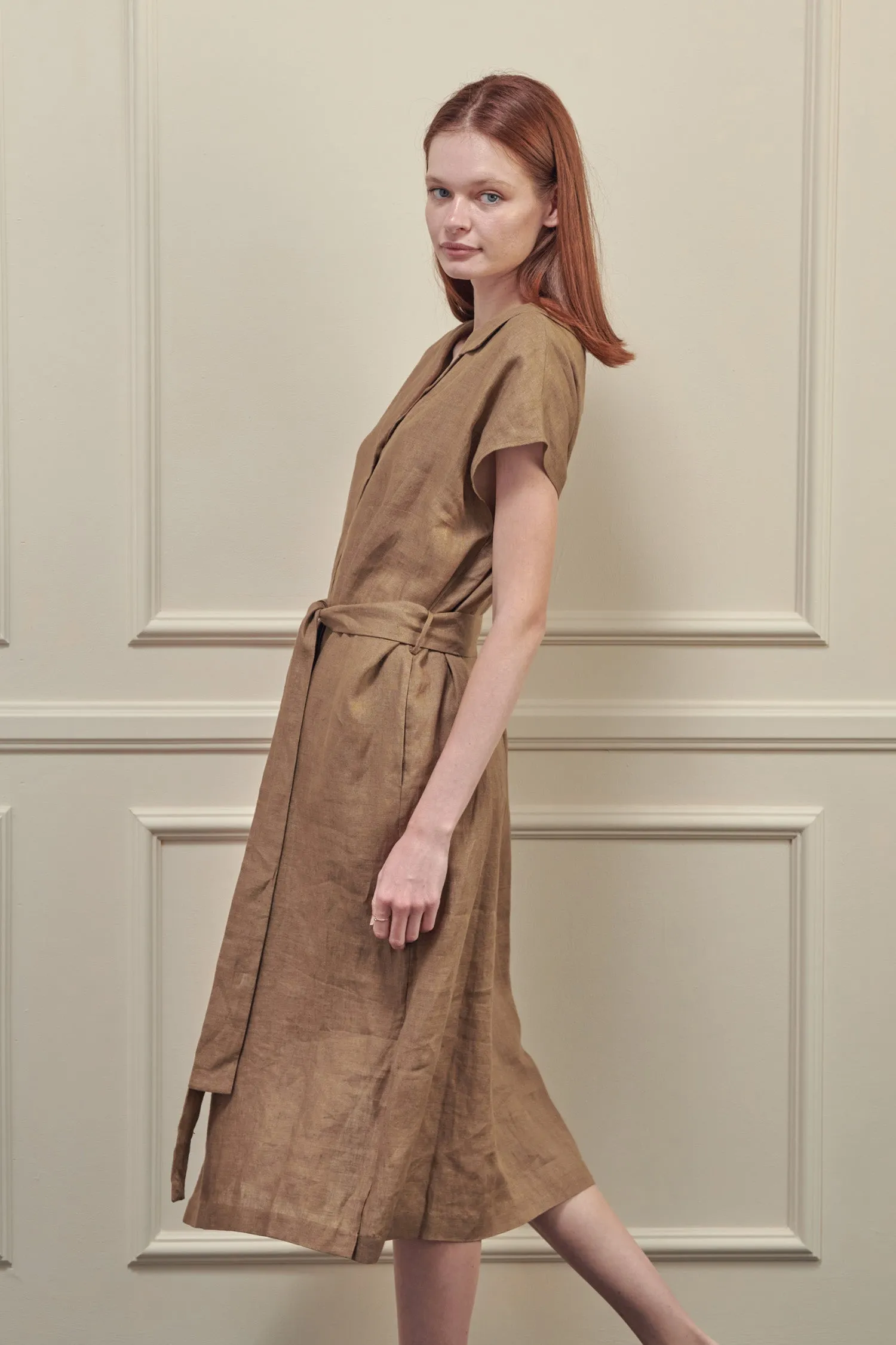 Button down linen shirts dress