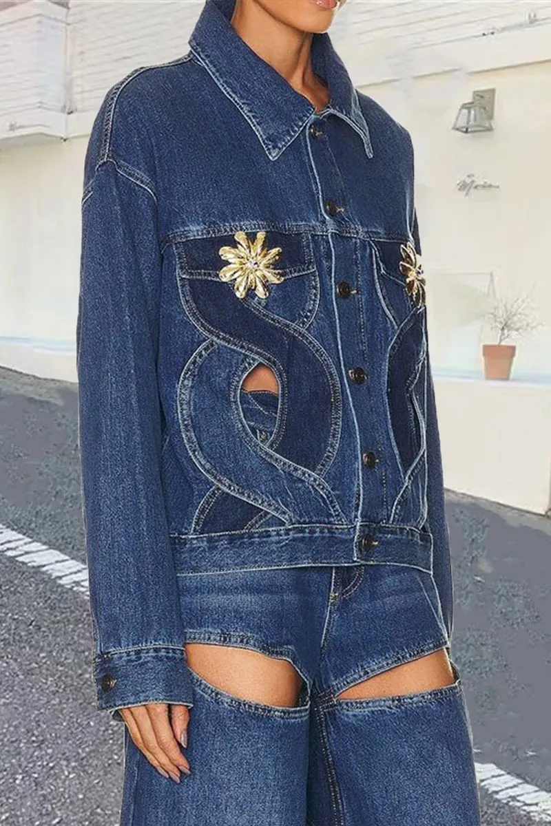 CE053 Cutout Denim Jacket