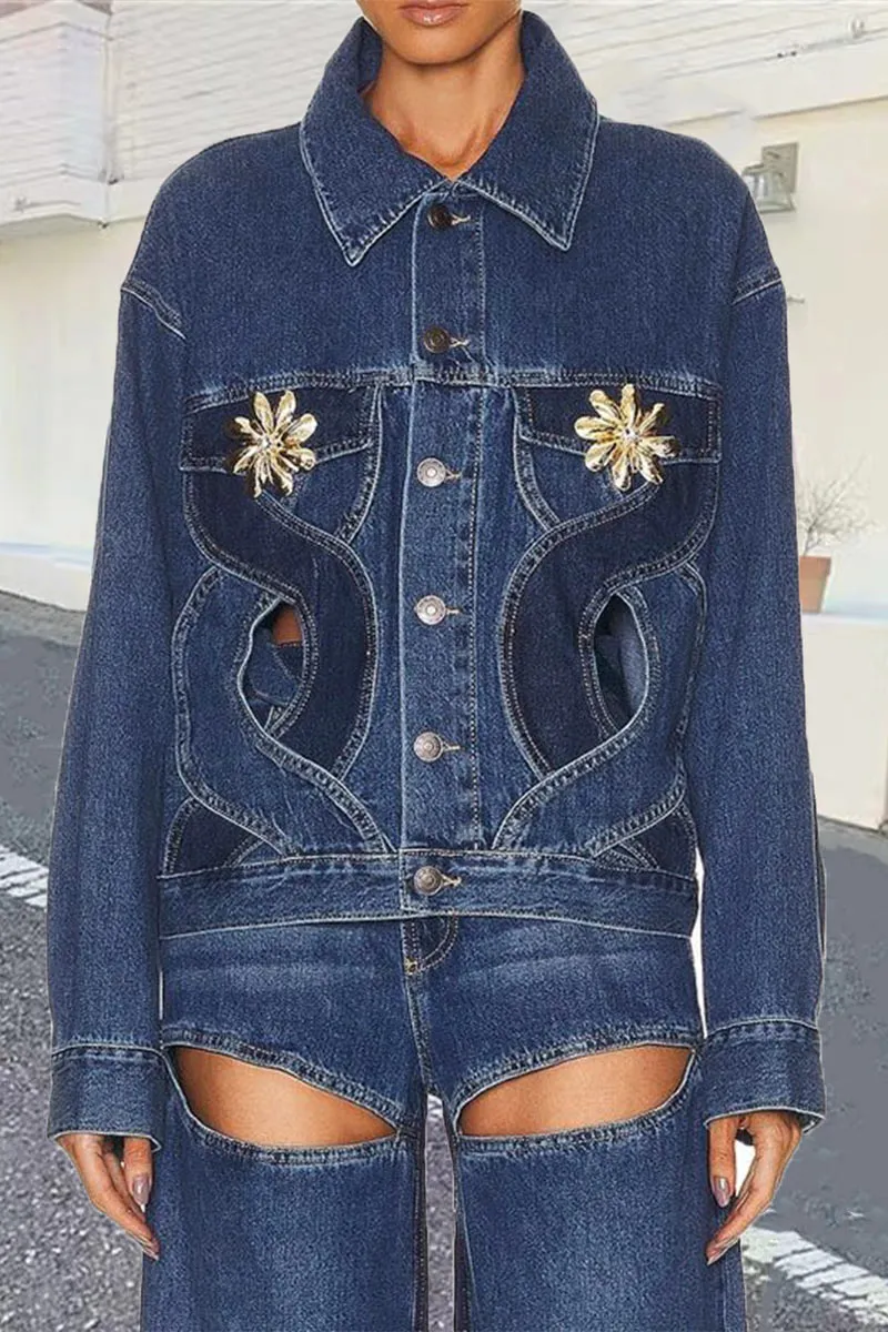 CE053 Cutout Denim Jacket