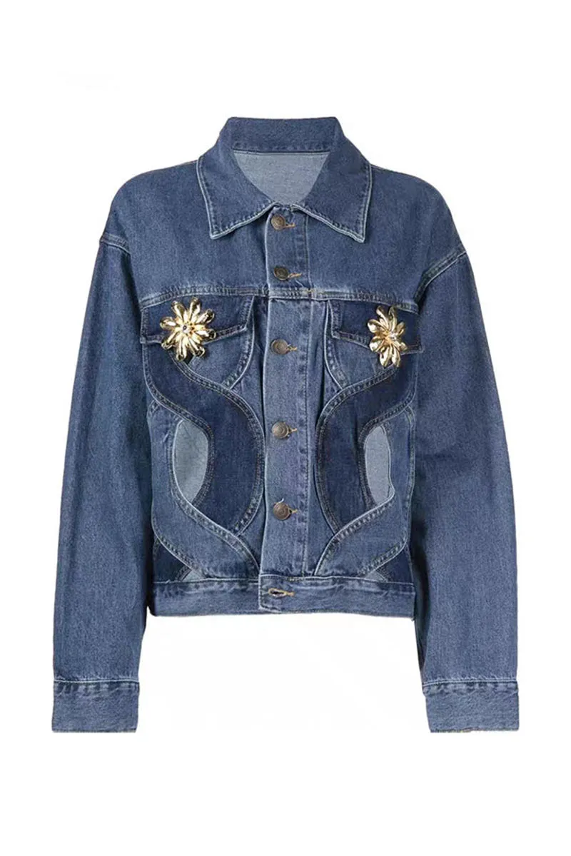 CE053 Cutout Denim Jacket