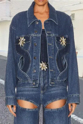 CE053 Cutout Denim Jacket