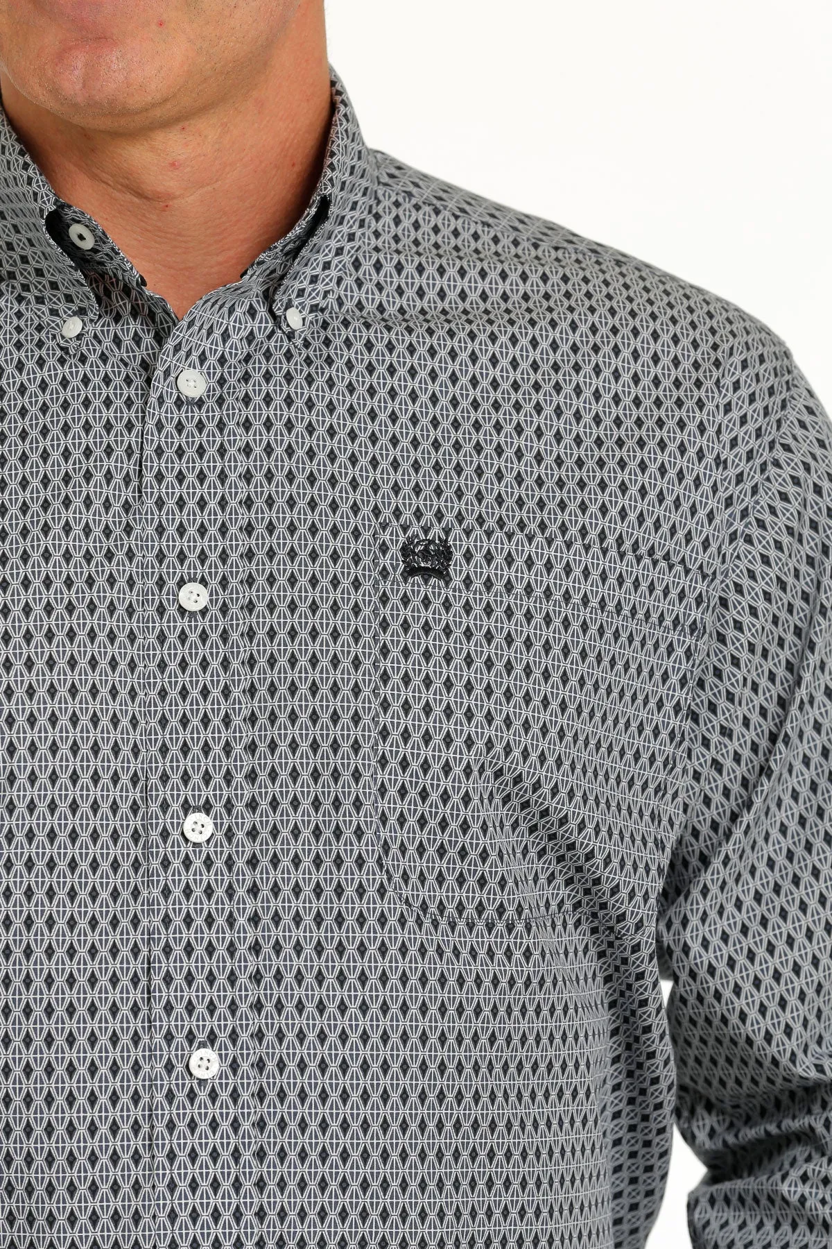 Cinch | Grey Print LS Classic Shirt