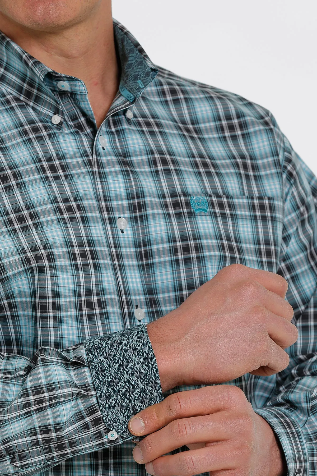 Cinch | Navy Plaid LS Shirt