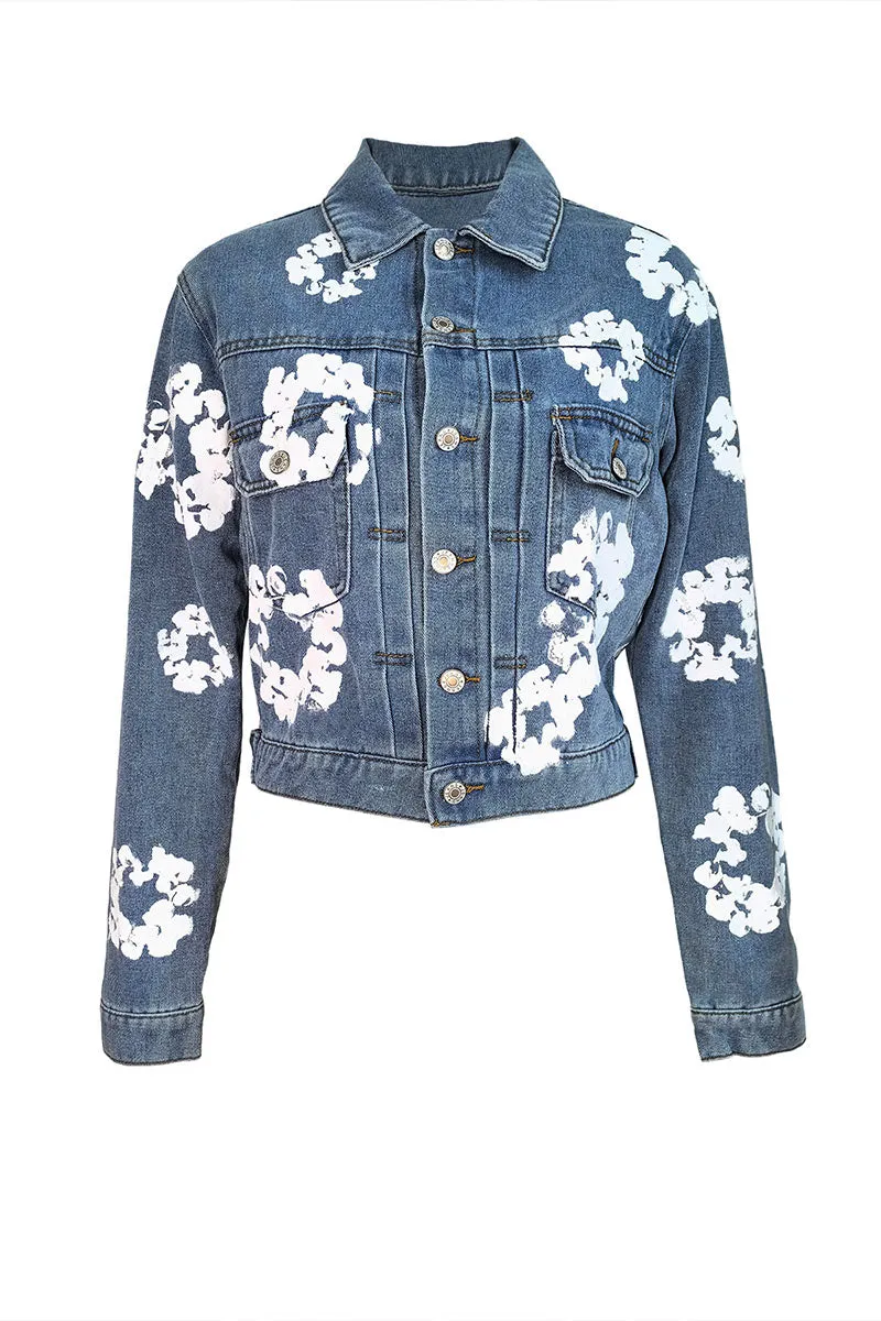 CK0139 Flower Denim Jacket