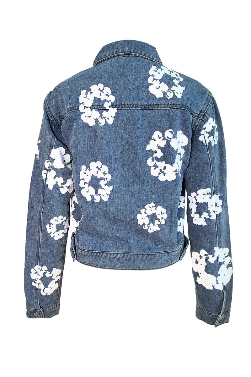 CK0139 Flower Denim Jacket