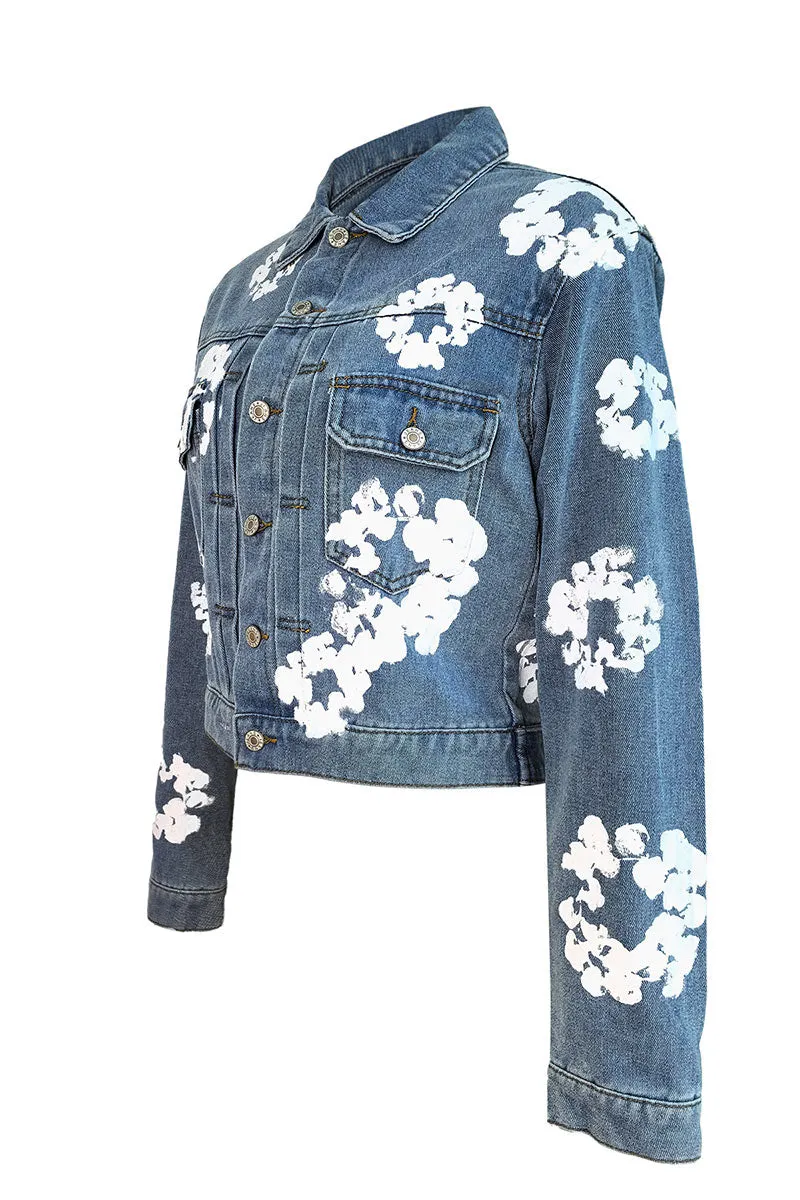 CK0139 Flower Denim Jacket