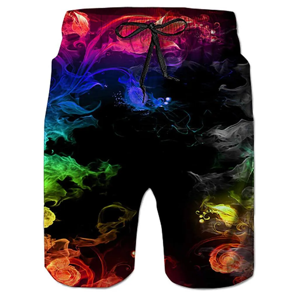 Colorful Smoke Funny Swim Trunks