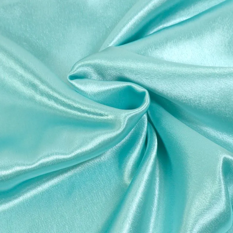 Crêpe satin polyester aigue marine