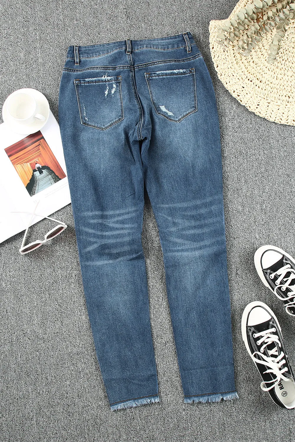 Distressed Cropped Skinny Jeans