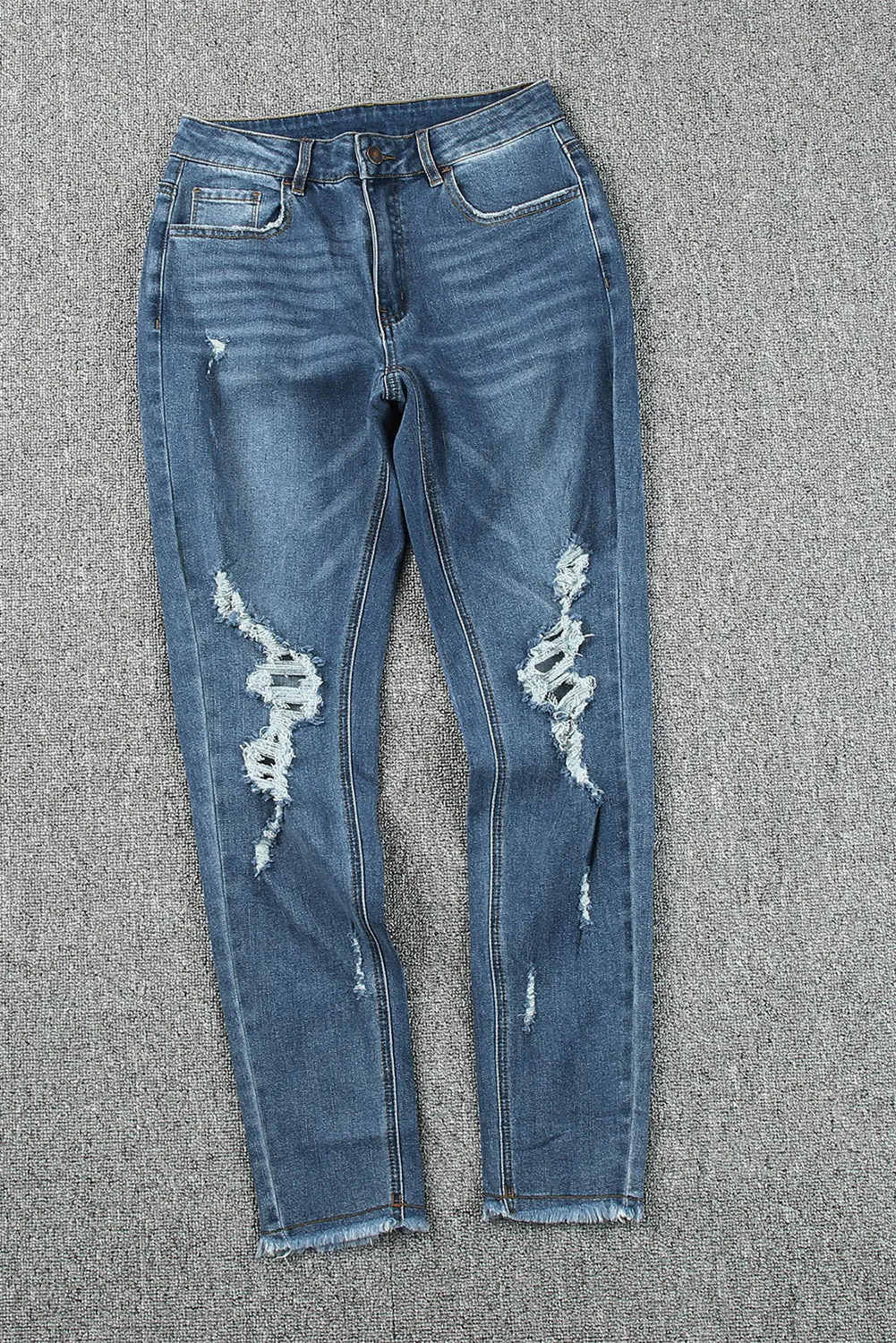 Distressed Cropped Skinny Jeans