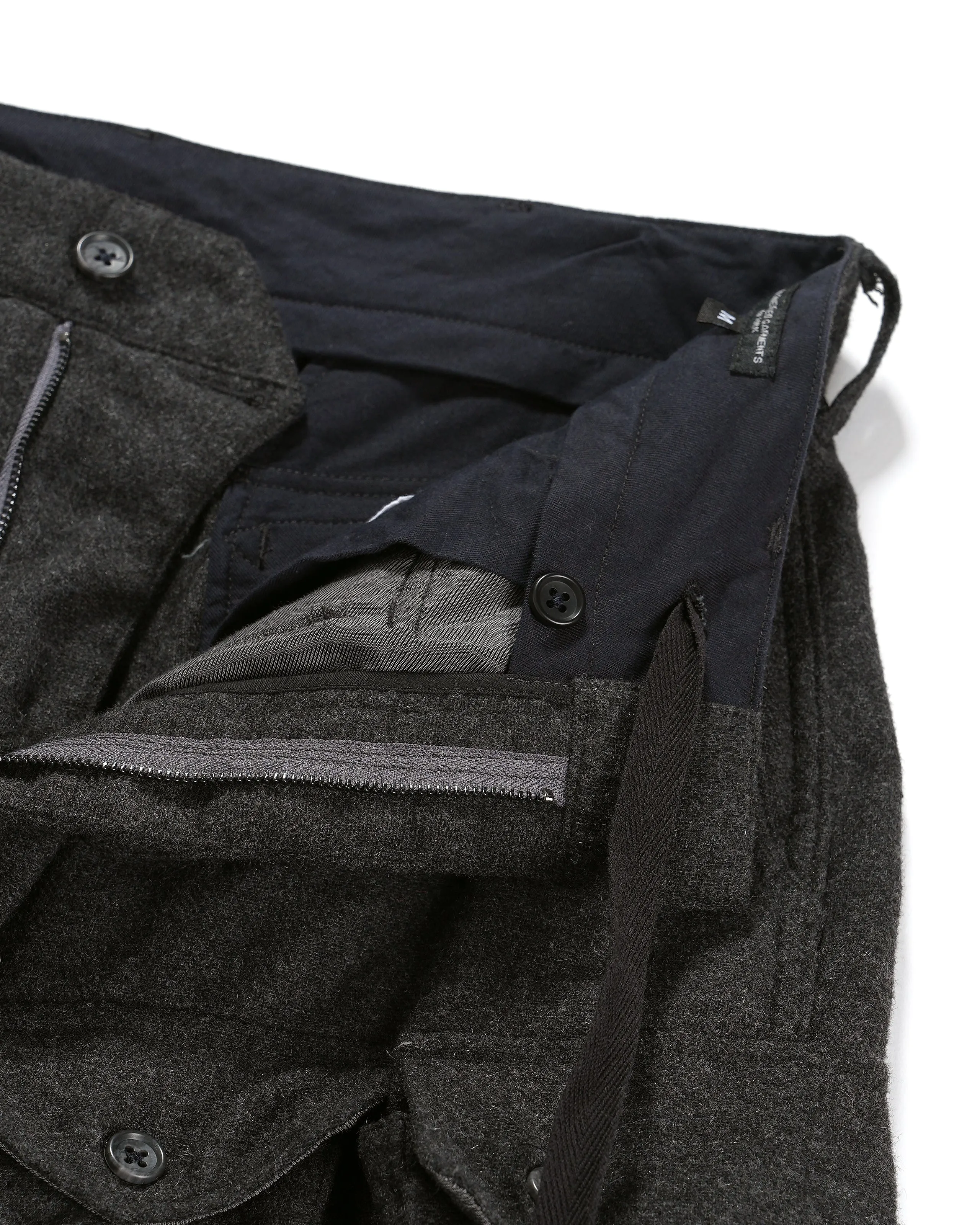 Engineered Garments FA Pant - Grey Solid Poly Wool Flannel