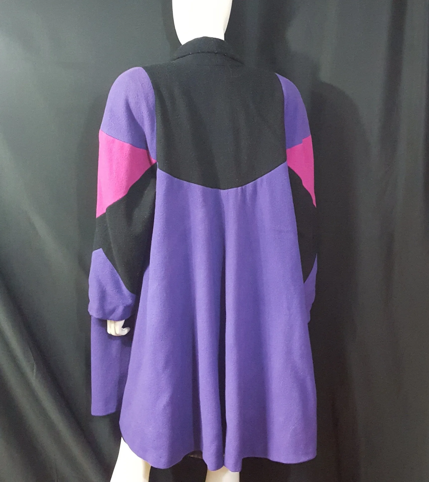 Gallery Colorblock Wool Blanket Swing Coat size L/XL