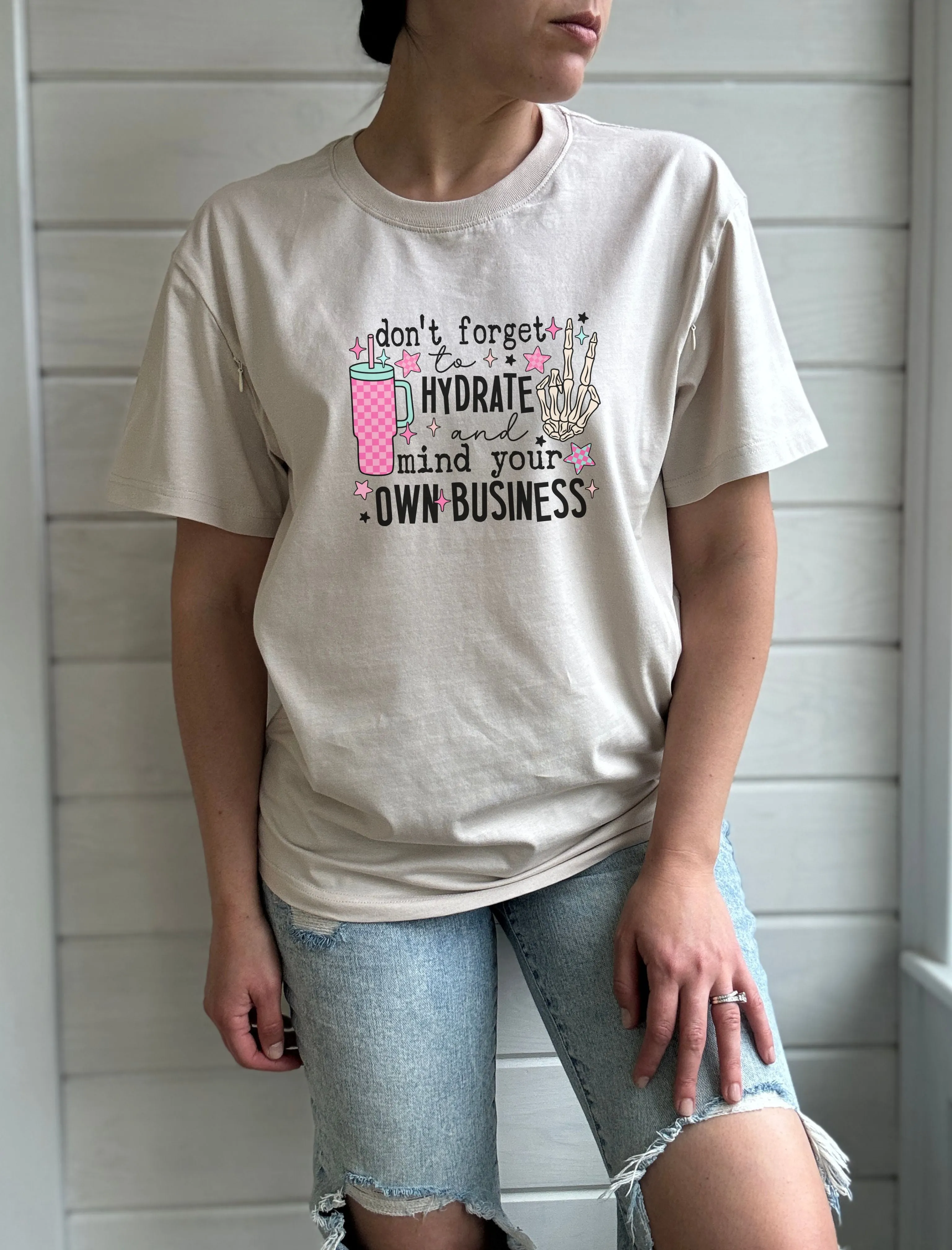 Hydrate & Mind Your Business Solid Comfort Tee