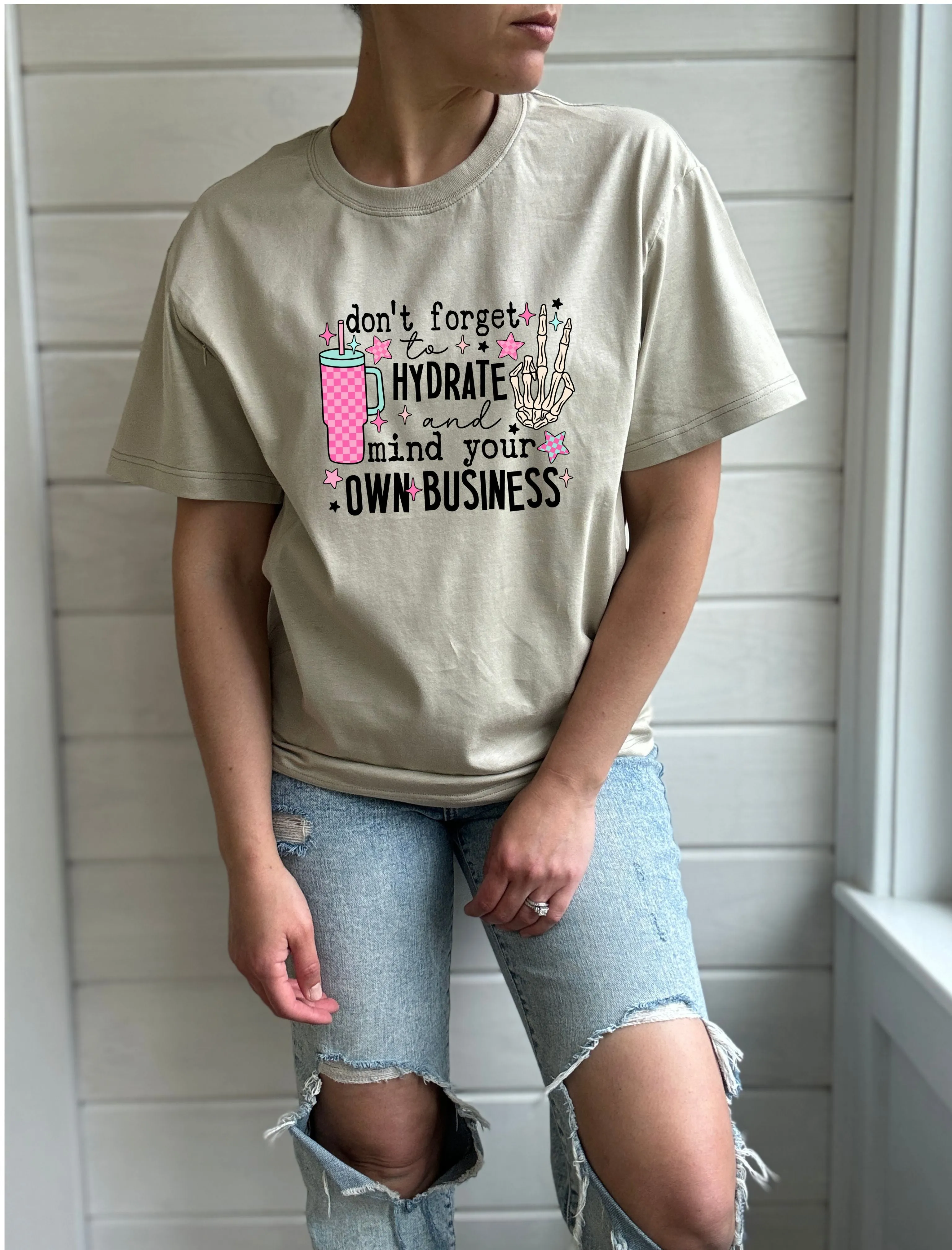 Hydrate & Mind Your Business Solid Comfort Tee