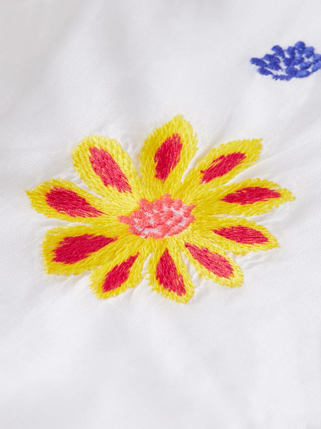 Kids - Cropped flower embroidery pants