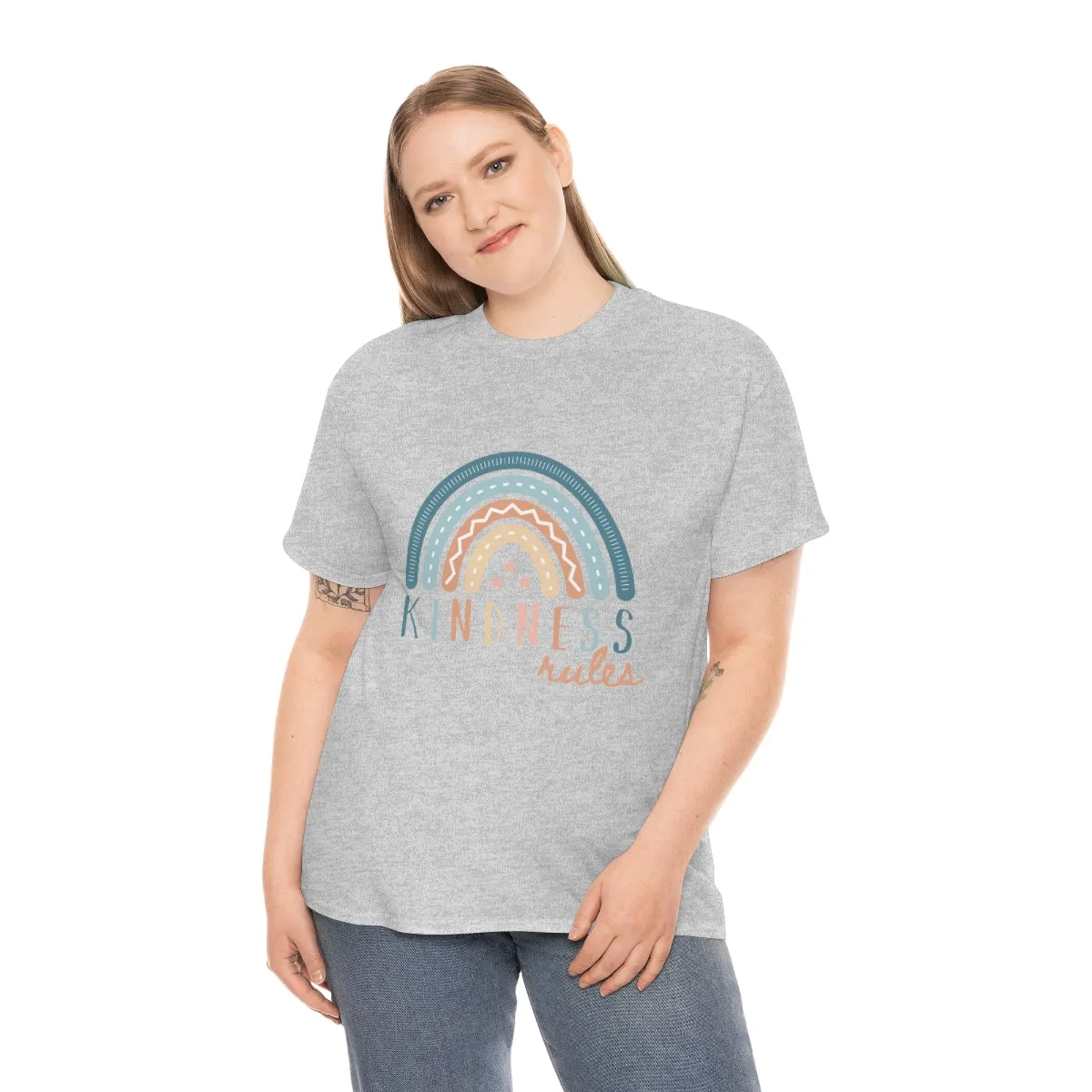 KINDNESS RULES Rainbow Unisex Heavy Cotton Tee S-5XL