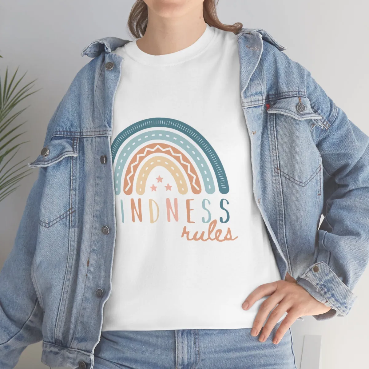 KINDNESS RULES Rainbow Unisex Heavy Cotton Tee S-5XL