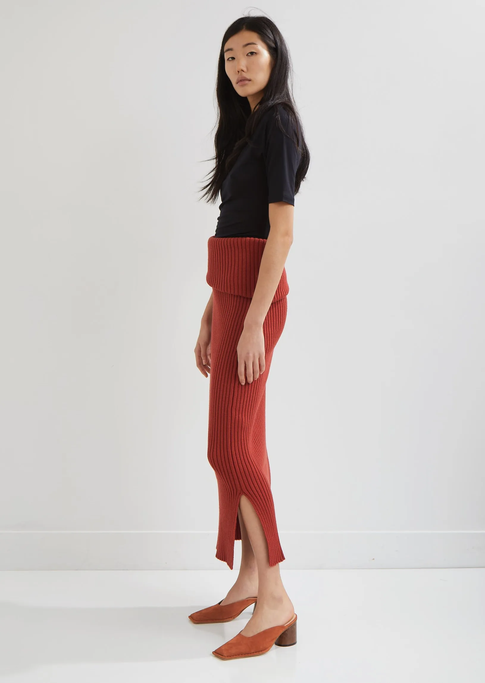 La Jupe Sadhia Wool Ribbed Skirt