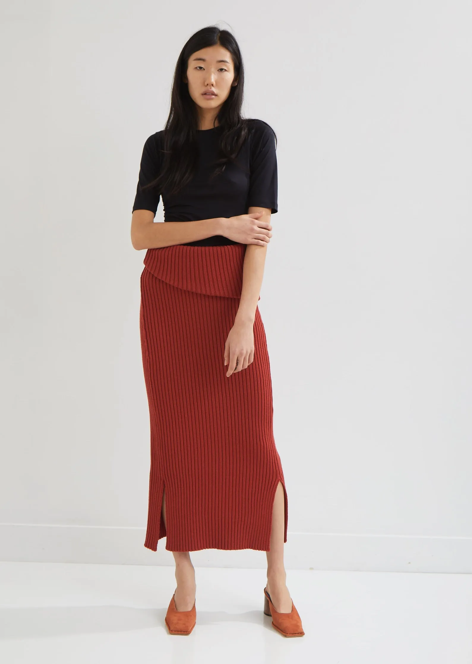 La Jupe Sadhia Wool Ribbed Skirt