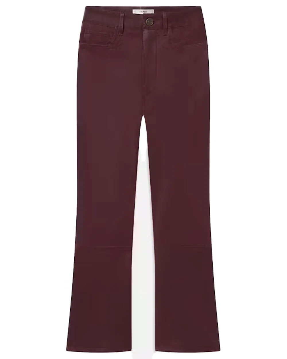 Le Crop Mini Boot Leather Pant in Wine