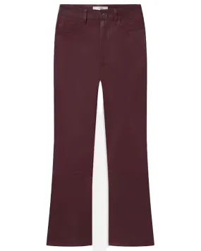 Le Crop Mini Boot Leather Pant in Wine