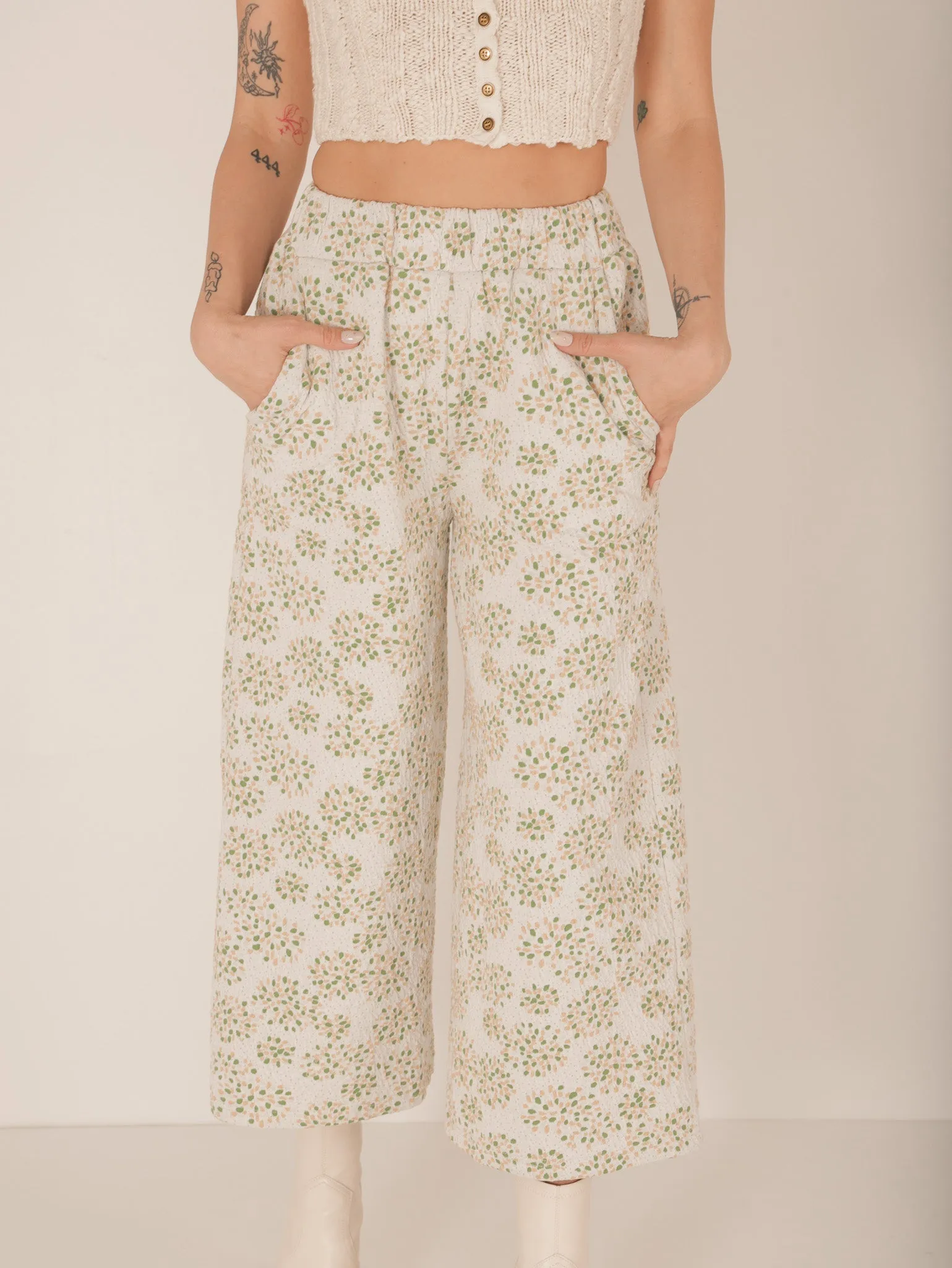 Lyra Flower Jacquard Pants