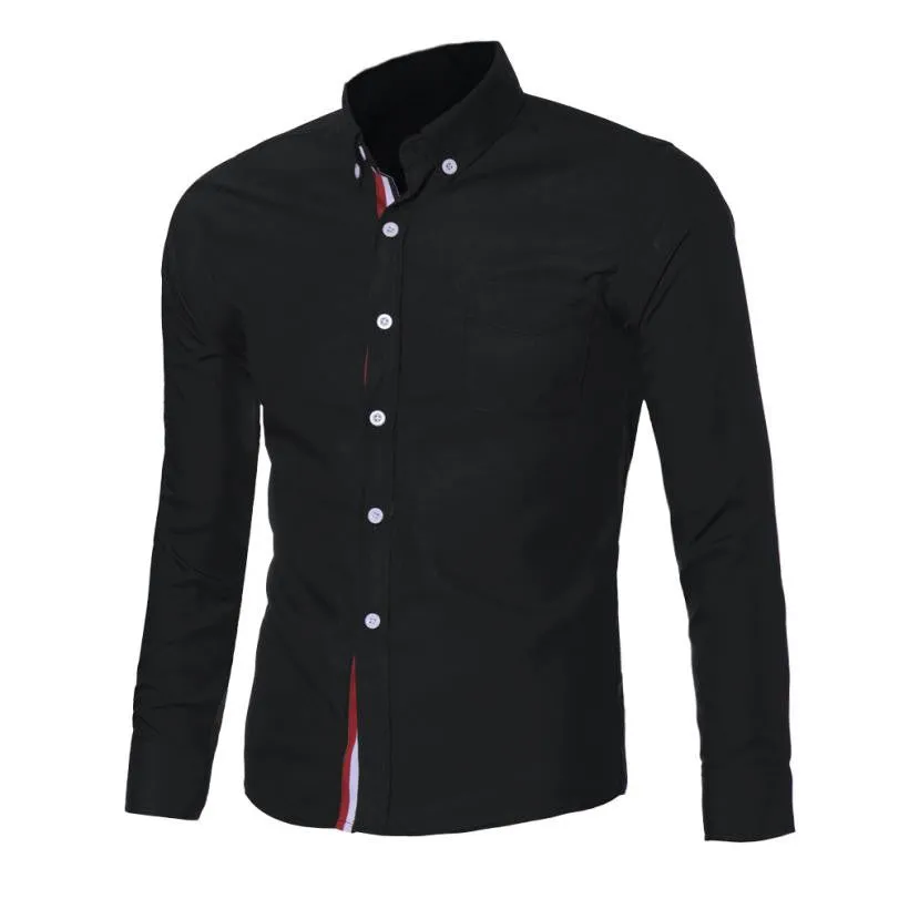 Mens Button Slim Fit Long Sleeve Shirts