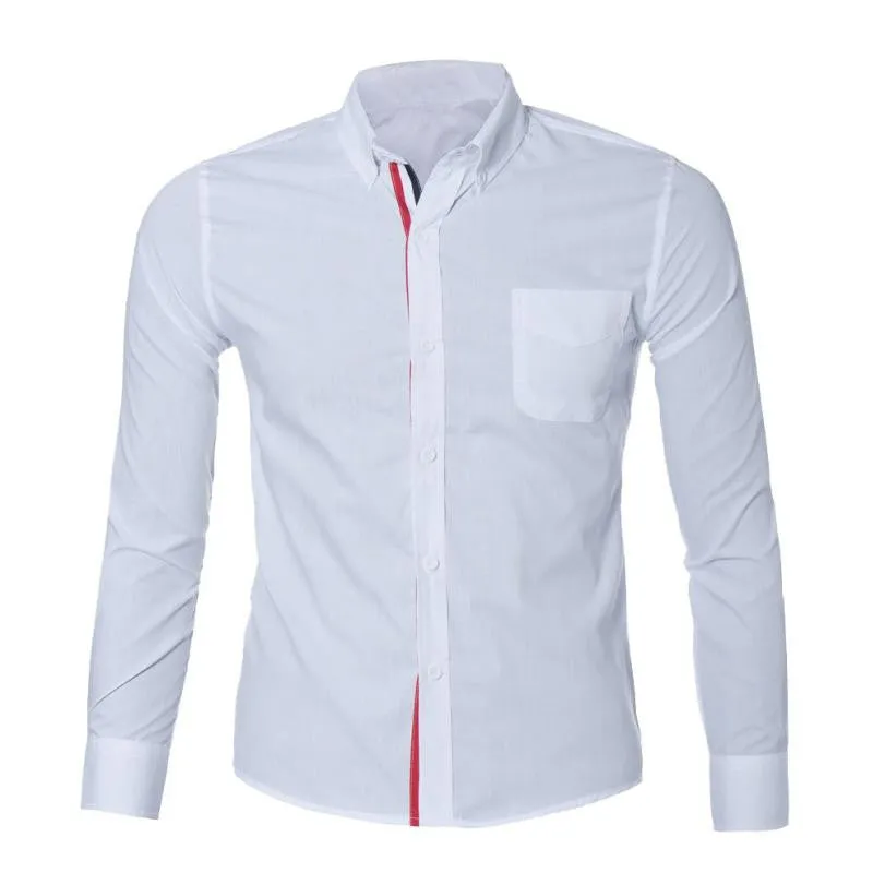 Mens Button Slim Fit Long Sleeve Shirts