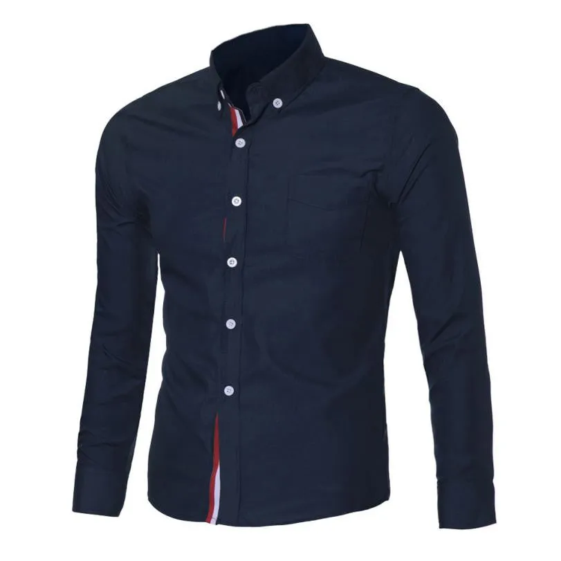 Mens Button Slim Fit Long Sleeve Shirts