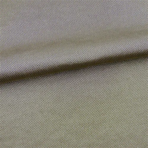 Metallic Beige Satin Tricot Fabric