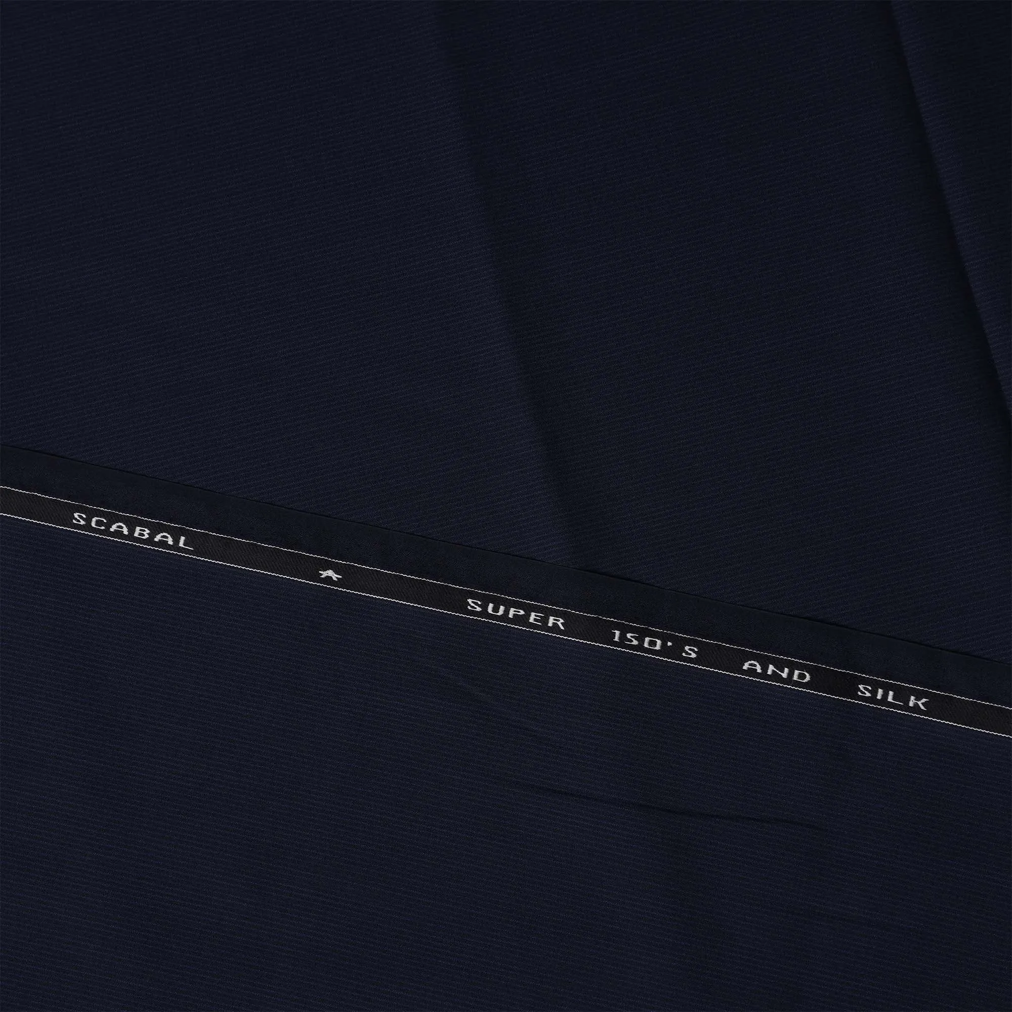 Midnight Blue SCABAL Super 150's Wool and Silk Suiting Fabric - 3.5 Meters, 150 cm Width, Made in the UK-D21252