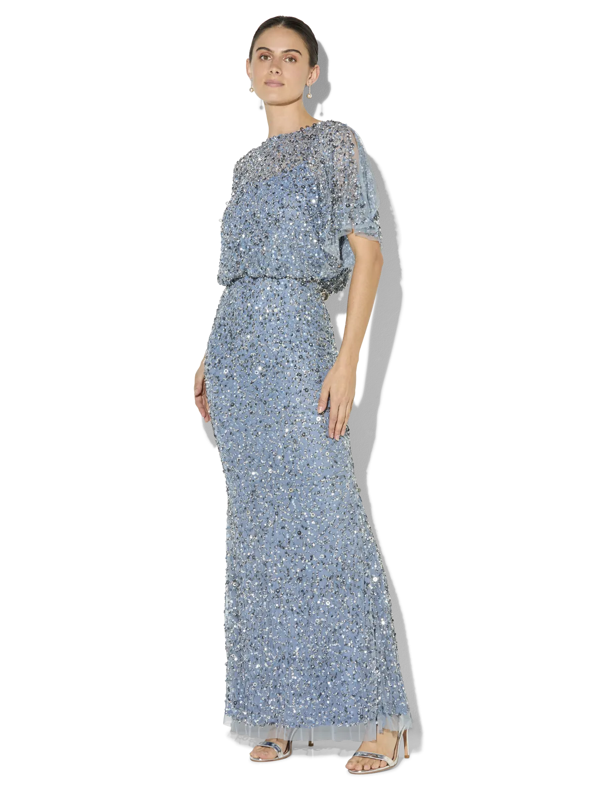 Mimi Sky Blue Hand Beaded Gown